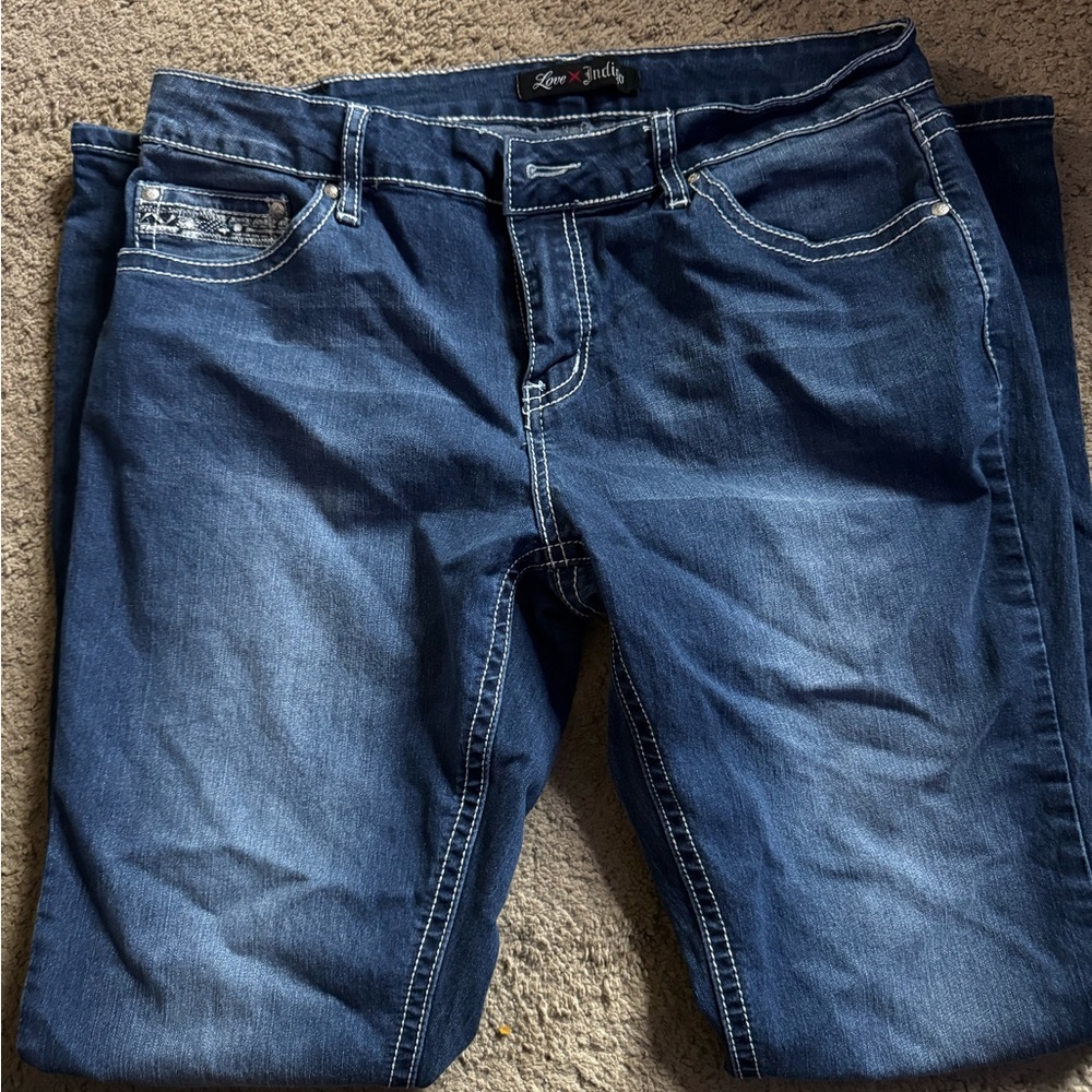 Love Indigo Dark Blue Boot Cut Jeans